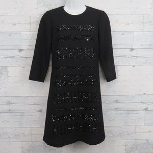 Lafayette 148 New York Black Giovanetta Sequin Embellished Dress Women's XS